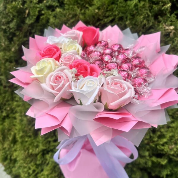 Bukiet jadalny Lindor 22 cm Różowy