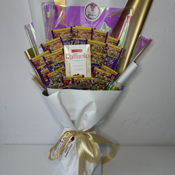 Bukiet jadalny z herbaty i czekolady